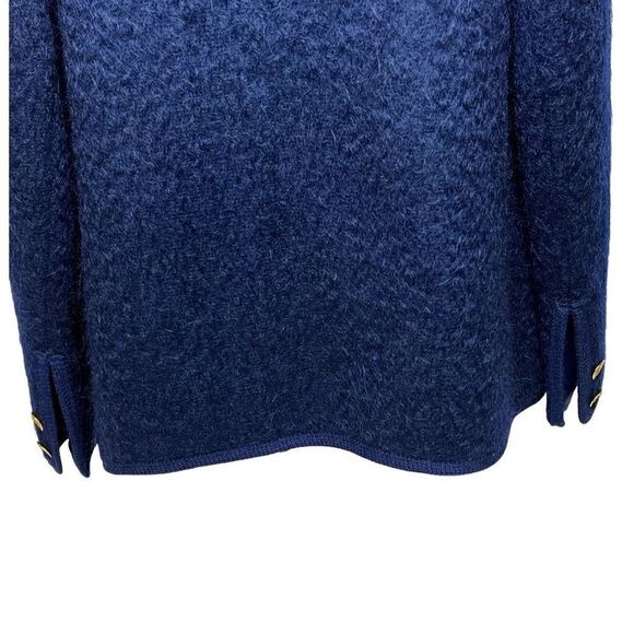 Vintage The Scotch House Rannoch Designs navy blue open front wool and mohair bl - Picture 9 of 15